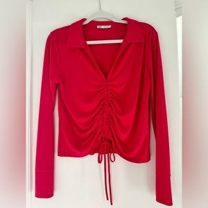 New Zara Long Sleeve scrunch top